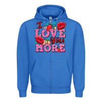 True Royal i love you more with lips and strawberry Zipper Hoodie - AdoDesignShop