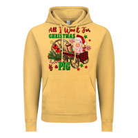 Vintage Mustard all i want for christmas is a pig Vintage Hoodie - FaDigitalArtStudio