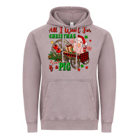 Vintage Zinc all i want for christmas is a pig Vintage Hoodie - FaDigitalArtStudio