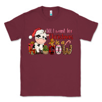 Burgundy all want for christmas is a cow Classic Tee - CowGirlArtShop