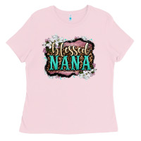 Bubblegum Pink blessed nana Ladies Tee - OliviaCreatesArt