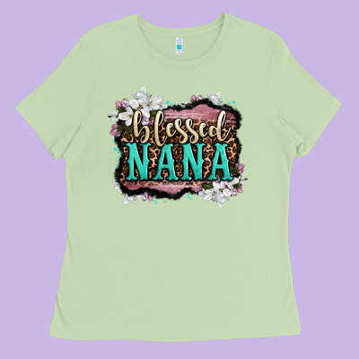 Blessed Nana Ladies Tee Designed By Oliviacreatesart