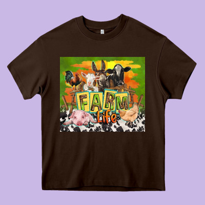 Farm Life With Animals Heavy Core Tee Designed By Tumblerdesignbyshophia