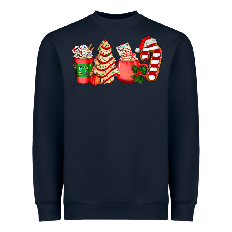 Christmas Tree Cake And Coffee Cups Ado Heavyweight Sweatshirt by AdoDesignShop | Teevron