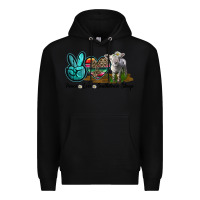 Black Peace Love Southdown Sheep Premium Hoodie - LillyAllenDesigns