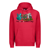 Cardinal Peace Love Southdown Sheep Premium Hoodie - LillyAllenDesigns