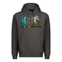 Charcoal Heather Peace Love Southdown Sheep Premium Hoodie - LillyAllenDesigns
