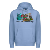Colony Blue Peace Love Southdown Sheep Premium Hoodie - LillyAllenDesigns