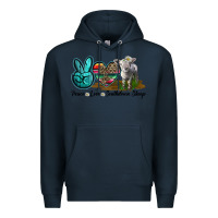 Navy Peace Love Southdown Sheep Premium Hoodie - LillyAllenDesigns
