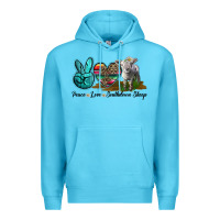 Ocean Blue Peace Love Southdown Sheep Premium Hoodie - LillyAllenDesigns