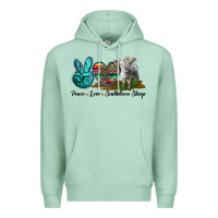 Seafoam Peace Love Southdown Sheep Premium Hoodie - LillyAllenDesigns