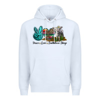 White Peace Love Southdown Sheep Premium Hoodie - LillyAllenDesigns