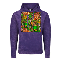 Cloud Purple st patricks  cow with candy Vintage Hoodie - FaDigitalArtStudio