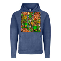Vintage Denim st patricks  cow with candy Vintage Hoodie - FaDigitalArtStudio