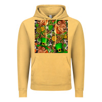 Vintage Mustard st patricks  cow with candy Vintage Hoodie - FaDigitalArtStudio