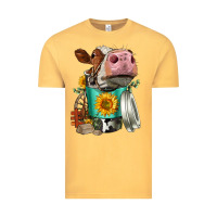 Vintage Mustard Simmental Cow Coffee Cup Vintage Tee - FaDigitalArtStudio