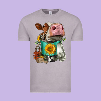 Simmental Cow Coffee Cup Vintage Tee Designed By Fadigitalartstudio