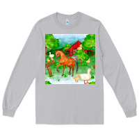 Moon Dust farm life seamless pattern Long Sleeve Tee - FaDigitalArtStudio