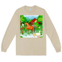 Mushroom farm life seamless pattern Long Sleeve Tee - FaDigitalArtStudio