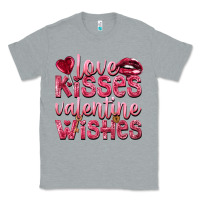 Heather Grey Love kisses Valentine wishes Valentine's Day Classic Tee - HowdyJamesFarm