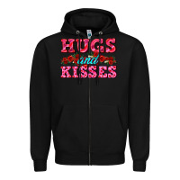 Black hugs and kisses valentines Zipper Hoodie - AdoDesignShop