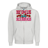 Dove Grey hugs and kisses valentines Zipper Hoodie - AdoDesignShop