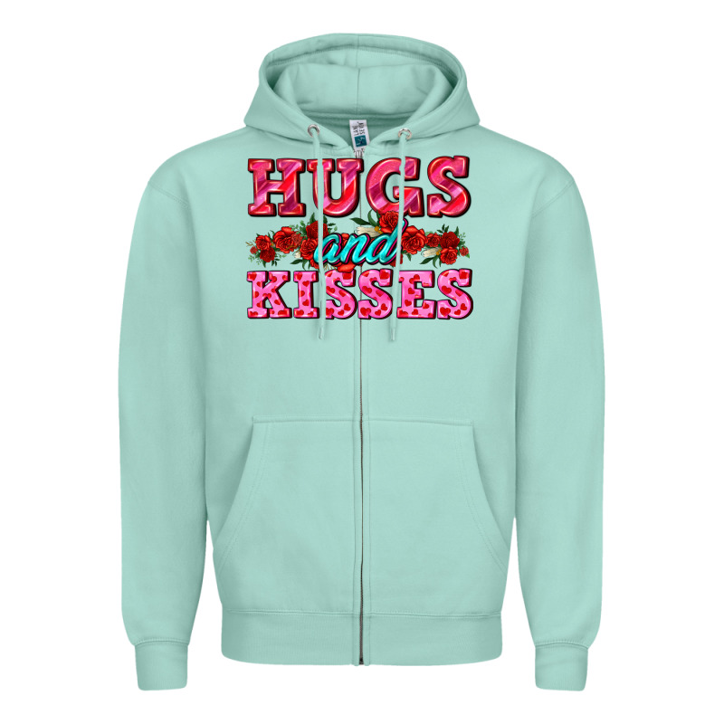 Hugs And Kisses Valentines Zipper Hoodie by AdoDesignShop | Teevron