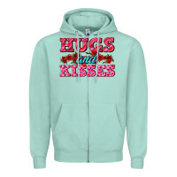 Seafoam hugs and kisses valentines Zipper Hoodie - AdoDesignShop