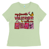 Matcha my favorite valentine calls me mama Ladies Tee - OliviaCreatesArt