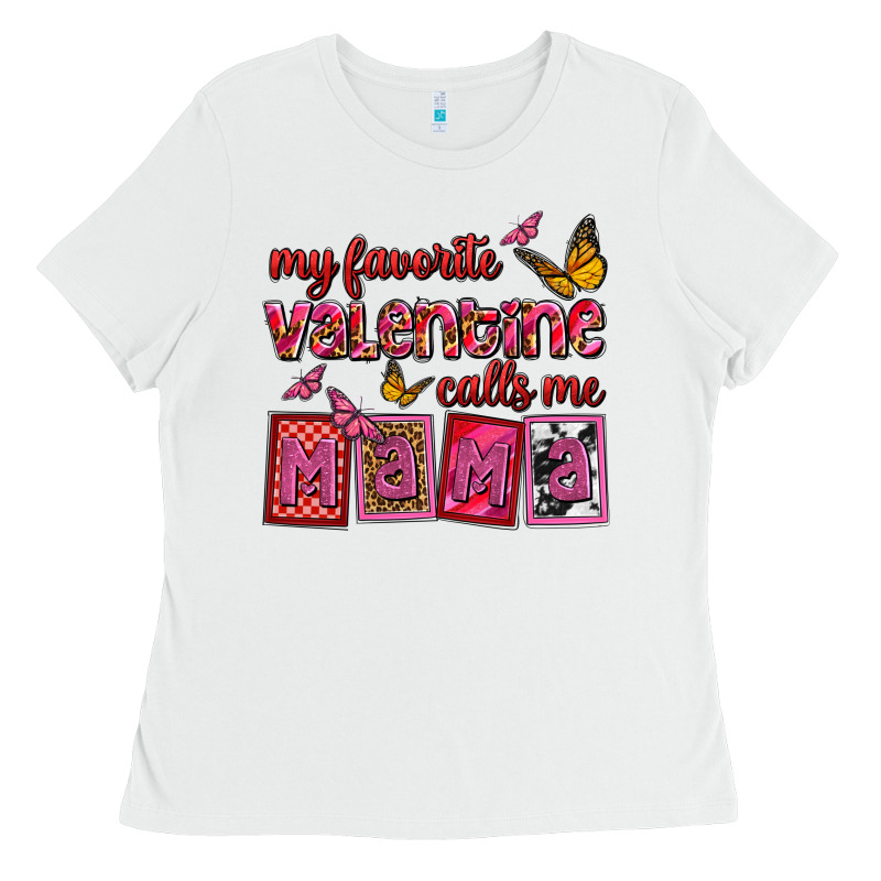 My Favorite Valentine Calls Me Mama Ladies Tee by OliviaCreatesArt | Teevron