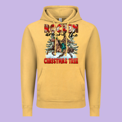 Rockin Around The Christmas Tree Rodeo Vintage Hoodie Designed By Fadigitalartstudio