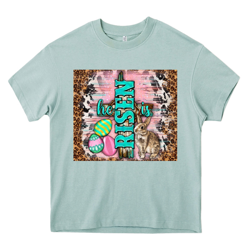 Western He Is Risen With Rabbit Heavy Core Tee by TumblerDesignByShophia | Teevron