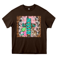 Chocolate Brown western he is risen with rabbit Heavy Core Tee - TumblerDesignByShophia