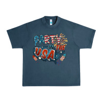 Midnight Navy Party in the USA Urban Heavy Tee - FaDigitalArtStudio