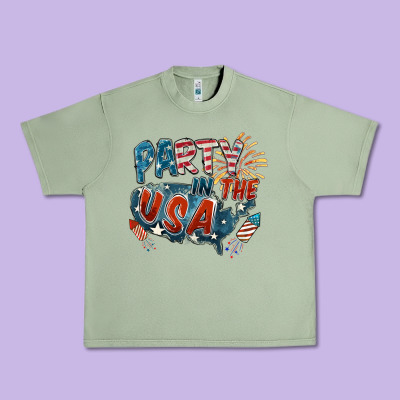 Party In The Usa Urban Heavy Tee Designed By Fadigitalartstudio
