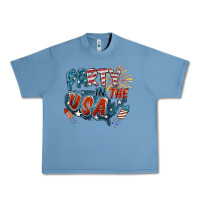 Pebble Blue Party in the USA Urban Heavy Tee - FaDigitalArtStudio
