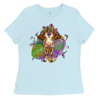 Baby Blue simmental mardi gras Ladies Tee - OliviaCreatesArt