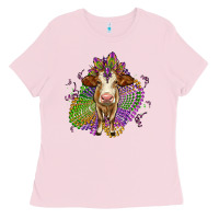 Bubblegum Pink simmental mardi gras Ladies Tee - OliviaCreatesArt