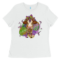 White simmental mardi gras Ladies Tee - OliviaCreatesArt