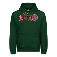 Forest Green xoxo calf and gemstone Urban Hoodie - RanaPortraitStore