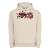 Pigment French Oak xoxo calf and gemstone Urban Hoodie - RanaPortraitStore