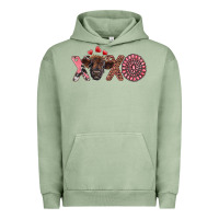 Pigment Oil Green xoxo calf and gemstone Urban Hoodie - RanaPortraitStore