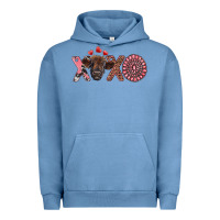 Pigment Pebble Blue xoxo calf and gemstone Urban Hoodie - RanaPortraitStore