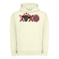 Pigment Pistachio xoxo calf and gemstone Urban Hoodie - RanaPortraitStore