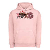 Pigment Salmon xoxo calf and gemstone Urban Hoodie - RanaPortraitStore