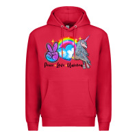 Cardinal peace love unicorn Premium Hoodie - LillyAllenDesigns