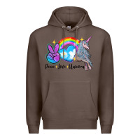 Coffee peace love unicorn Premium Hoodie - LillyAllenDesigns