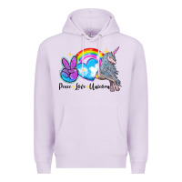 Lilac peace love unicorn Premium Hoodie - LillyAllenDesigns