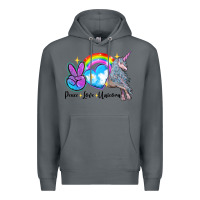 Rock peace love unicorn Premium Hoodie - LillyAllenDesigns
