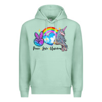 Seafoam peace love unicorn Premium Hoodie - LillyAllenDesigns